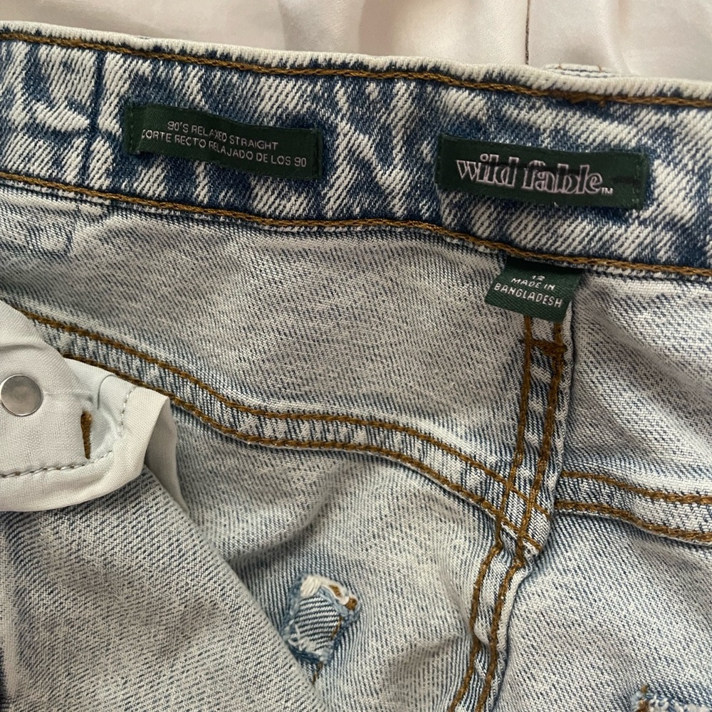 Blue washed 90s relax straight jeans - Picture 2 of 7